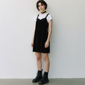 Vintage 90s Jessica McClintock black Velvet rhinestone Goth Cocktail Party dress